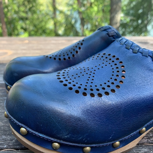 Lucky brand blue leather clogs size 8.5 - Picture 5 of 9